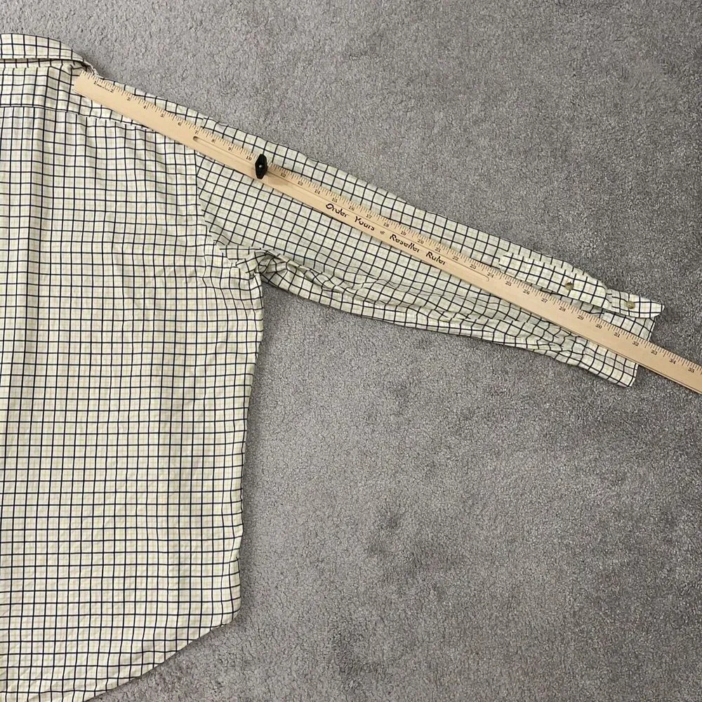Polo Ralph Lauren Button Up Shirt Mens Extra Large Plaid 100%‎ Cotton Yellow